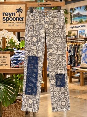 Reyn Spooner Men’s 34x34 Hawaiian Patchwork Pants LIFTED Bandana Appliqué